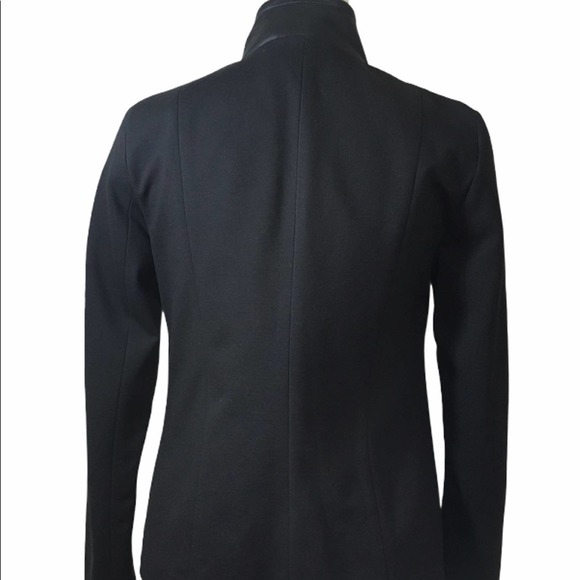 Talbots Black Leather-Front Motorcycle Jacket 2 - Picture 8 of 11